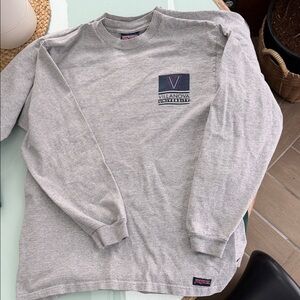 Vintage Jansport Villanova University Gray L/S Logo Tee patch campus outdoor M
